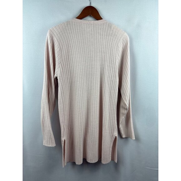Express Tricot Womens Ribbed Cardigan Sweater S Light Pink Acrylic Button Front - Picture 5 of 5